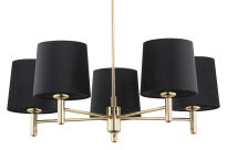 Lampa wisząca żyrandol PONTE 2107 Argon 5xE27 czarny mosiądz  - 2