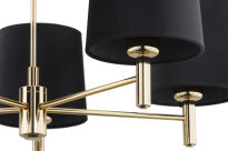Lampa wisząca żyrandol PONTE 2107 Argon 5xE27 czarny mosiądz  - 3