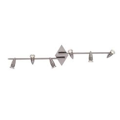 Lampa sufitowa ALFA PB6 NIKIEL Ideal Lux  006338  z metalu w kolorze niklu głowice można regulować