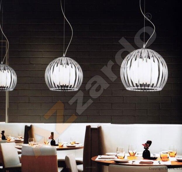 Lampa wisząca ARCADA L CLEAR AZzardo AZ0478 okrągły prązkowany klosz transparentny