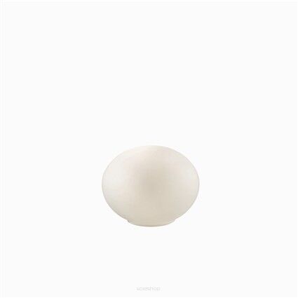 Lampa stołowa Smarties TL1 Ideal Lux  032078  Klosz wykonany jest z matowego dmuchanego szkła metalowa rama w kolorze chromu okrągła spłaszczona 