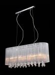 Lampa wisząca Isla MDM1870-4 WH Italux  biały abażur z tkaniny styl pałacowy elegancki kryształki - 2