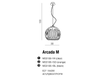 Lampa wisząca ARCADA M ORANGE AZzardo AZ0482 okrągły prązkowany klosz pomarańczowy - 5