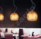 Lampa wisząca ARCADA M ORANGE AZzardo AZ0482 okrągły prązkowany klosz pomarańczowy - 3