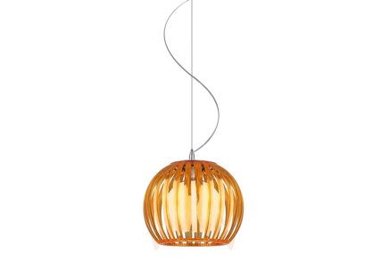 Lampa wisząca ARCADA M ORANGE AZzardo AZ0482 okrągły prązkowany klosz pomarańczowy