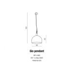 Lampa wisząca Gio AZzardo BP-4460 klosz wykonany z białego akrylu półokrągły 　 - 3