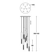 Lampa wisząca ZUMA LINE ONE PENDANT P0461-09L-B5F7 metalowe rurki złoty - 3