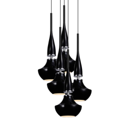 Lampa wisząca Tasos 5 AZzardo MD2095A-5BK   AZ0981 nietypowy elegancki klosze są wykonane z metalu chromowanego i szkła w kolorze czarnym 