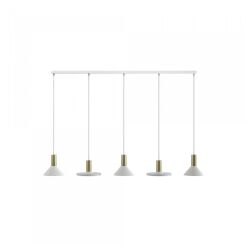 Lampa wisząca Hermanos V 5xGU10 biało/mosiężna 8033