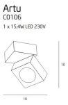 Plafon oprawa natynkowa MAX-LIGHT Artu C0106 biała łamana kwadrat - 2