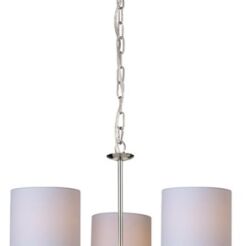 Lampa wisząca CARMEN PENDANT RLD94103-3 Zuma Line klosze z beżowego materiału w kształcie tub delikatny klasyczny chromowana podstawa
