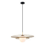 Lampa wisząca ALISON MDM-4001/1 GD Italux DRUCIANA OPRAWA W KOLORZE ZŁOTYM SZKLANA KULA W CENTRUM - 2