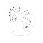 LAMPA SUFITOWA LISTWA SUFITOWA  DIREZIONE 2 Biały SOLLUX  Lampa Ścienna NOWOCZESNY stal  SL.0496 metalowa lampa  SOLLUX LIGHTING tuby - 4