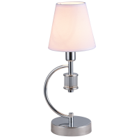 LAMPA STOŁOWA LIVERPOOL  CHROMOWY KORPUS MATERIAŁOWY KLOSZ KRYSZTAŁOWY AKCENT COSMO LIGHT  T01193CH