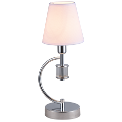 LAMPA STOŁOWA LIVERPOOL  CHROMOWY KORPUS MATERIAŁOWY KLOSZ KRYSZTAŁOWY AKCENT COSMO LIGHT  T01193CH