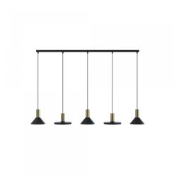 Lampa wisząca Hermanos V 5xGU10 czarno/mosiężna 8032