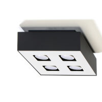 Designerski Plafon Mono 4 Czarny SL.0073 SOLLUX LIGHTING techniczny nowoczesny kwadrat