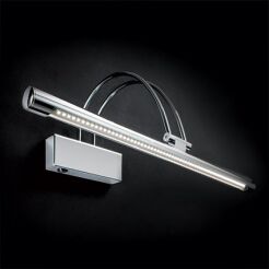 Kinkiet Bow AP66 CROMO Ideal Lux  007045  posiada metalową ramę w kolorze chromu włącznik na obudowie