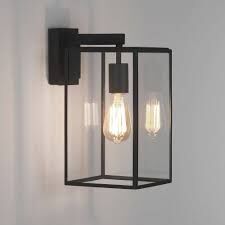 Kinkiet BOX LANTERN 450 czarny z fakturą ASTRO 1354007  