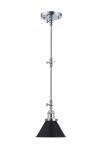 Lampa wisząca DERI LDW B015-2 (CHR+BK) Lumina Deco industrialna czarna  - 2