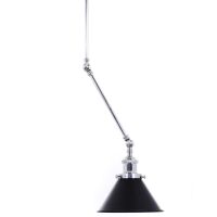 Lampa wisząca DERI LDW B015-2 (CHR+BK) Lumina Deco industrialna czarna 