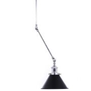 Lampa wisząca DERI LDW B015-2 (CHR+BK) Lumina Deco industrialna czarna 