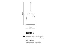 Lampa wisząca Fabio L AZzardo LP5632-BK-L AZ0301 wykonana wykonana jest z metalu i aluminium w kolorze czarno/złotym - 5