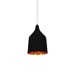 Lampa wisząca Fabio L AZzardo LP5632-BK-L AZ0301 wykonana wykonana jest z metalu i aluminium w kolorze czarno/złotym