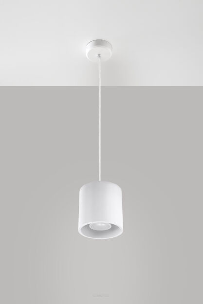 Okrągła lampa wisząca Orbis Biały walec  SL.0053 SOLLUX LIGHTING techniczna nowoczesna okrągła