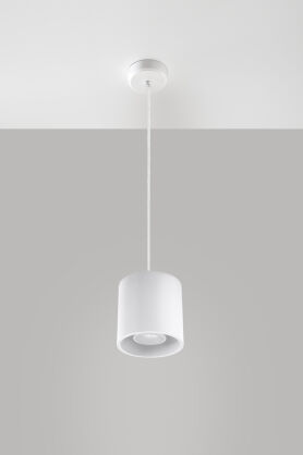 Okrągła lampa wisząca Orbis Biały walec  SL.0053 SOLLUX LIGHTING techniczna nowoczesna okrągła