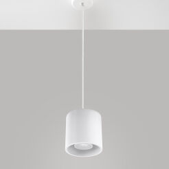 Okrągła lampa wisząca Orbis Biały walec  SL.0053 SOLLUX LIGHTING techniczna nowoczesna okrągła
