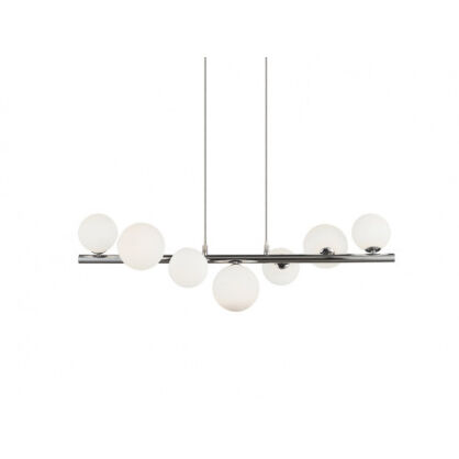 Lampa wisząca SYBILLA 7 PENDANT DEL-8389-7P AZ2102 Azzardo białe szklane klosze w kształcie kul na listwie