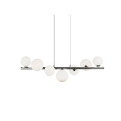 Lampa wisząca SYBILLA 7 PENDANT DEL-8389-7P AZ2102 Azzardo białe szklane klosze w kształcie kul na listwie