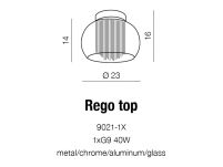 Plafon Rego AZzardo 3957-1X AZ1001 kryształki wyłaniają się spod okrągłego klosza elegancka kryształowa - 2
