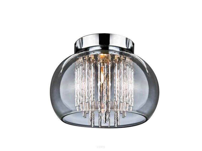 Plafon Rego AZzardo 3957-1X AZ1001 kryształki wyłaniają się spod okrągłego klosza elegancka kryształowa