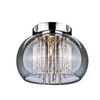Plafon Rego AZzardo 3957-1X AZ1001 kryształki wyłaniają się spod okrągłego klosza elegancka kryształowa