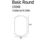 Lampa sufitowa oprawa Basic Round I C0068 Maxlight czarna techniczna tuba - 2