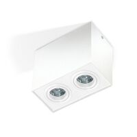 LAMPA NATYNKOWA   Eloy 2 biały AZzardo GM4204 WH AZ1353  prostokąt natynkowy techniczny podwójny biały
