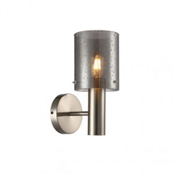 Kinkiet SARDO RAIN WL-5581-1A-SC+RNSG Italux Satynowa podstawa i dymiony klosz