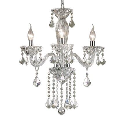 Lampa wisząca Tiepolo SP3 Ideal Lux  034706   z ręcznie dmuchanego szkła z chromowanymi metalowymi detalami kryształowe zawieszki