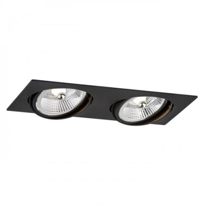 Lampa sufitowa wpuszczana OLIMP PLUS 1047 Argon podwójna ruchoma czarna