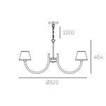 LAMPA WISZĄCA ATLANTA OŚMIORAMIENNA DESIGNERSKA  COSMO LIGHT P08810NI - 3
