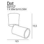 Lampa sufitowa oprawa MAXLIGHT DOT CZARNA C0157 łamana nowoczesna techniczna - 3