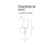 Kinkiet Charlotte W0067 Maxlight abażur biały nowoczesny eleganci kryształki - 2