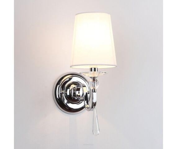 Kinkiet Charlotte W0067 Maxlight abażur biały nowoczesny eleganci kryształki