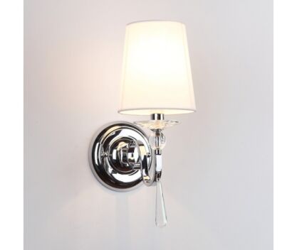 Kinkiet Charlotte W0067 Maxlight abażur biały nowoczesny eleganci kryształki