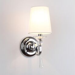 Kinkiet Charlotte W0067 Maxlight abażur biały nowoczesny eleganci kryształki