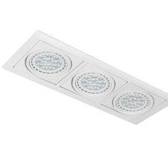 Lampa sufitowa wpustowa VERDI  AZ3530  AZzardo 3 źródła światła biała nowoczesna