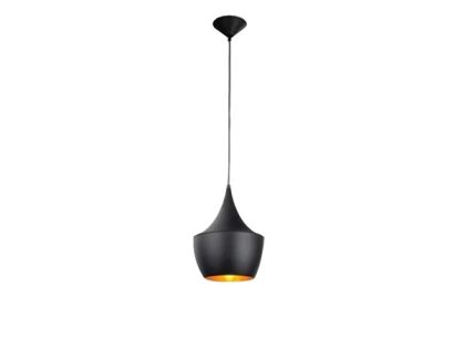 Lampa wisząca Orient AZzardo  AZ1406 jest z aluminium w kolorze czarnym  środek klosza ma kolor złoty