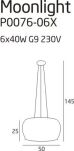 Lampa wisząca MAX-LIGHT Moonlight duża P0076-06X chromowany klosz kryształki elegancki  - 3